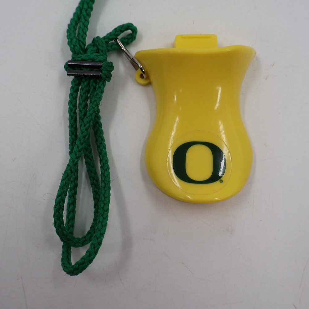 University of Oregon Ducks Duck Call Whistle Yellow Green Logo Lanyard